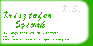 krisztofer szivak business card