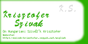 krisztofer szivak business card